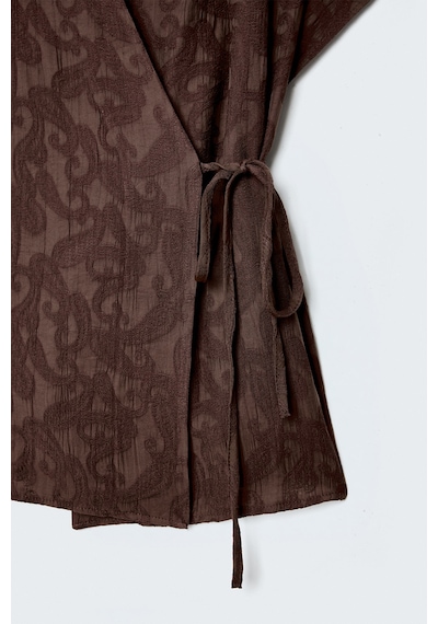 Sateen Lily Kimono - Kahve-137518