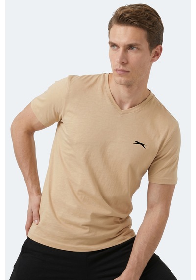 Slazenger Rıvaldo T Erkek Bej Tişört