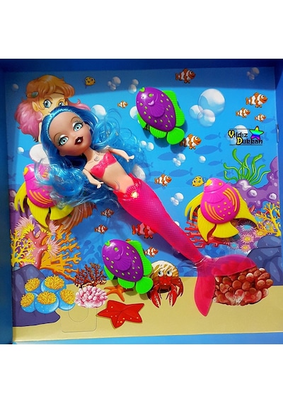 Kutulu Oyuncak Balıklı Işıklı Oyuncak Deniz Kızı Sihirli Bebek