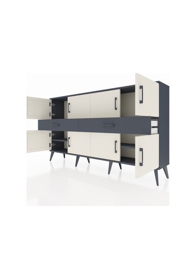 Arges Konsol 4 Raflı 2 Çekmeceli 8 Kapaklı 176x30x99 Antrasit-ayt Antrasit-aytaşı/antrasit Arges Konsol 4 Raflı 2 Çekmeceli 8 Kapaklı 176x30x99 Antrasit-ayt Antrasit-aytaşı/antrasit