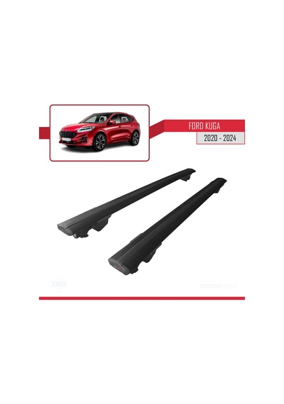 Ford Kuga 2020 Ve Sonrası İle Uyumlu Hook Model Anahtar Kilitli Ara Atkı Tavan Barı Siyah