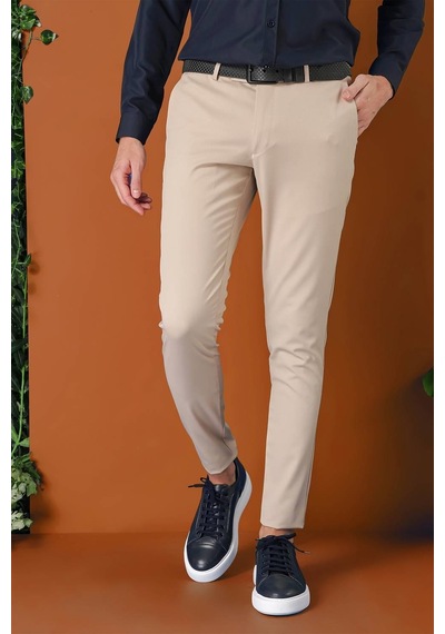 Efor Slim Fit Yan Cep Esnek Pamuk Casual Bej Pantolon P 1147 Bej