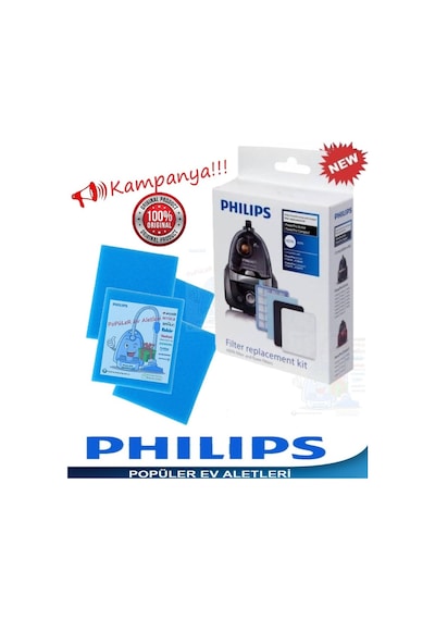 Philips Uyumlu Fc 8470 Fc8475 Power Pro Compact Hepa Filtre Seti (431256427)