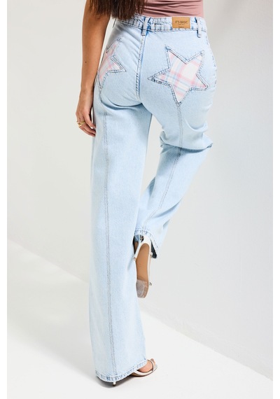 it's basic Kadın Ice 4s6-3 Straight Fit Cep Yıldız Detaylı Özel Tasarım Denim Jean Buz Mavi it's basic Kadın Ice 4s6-3 Straight Fit Cep Yıldız Detaylı Özel Tasarım Denim Jean Buz Mavi