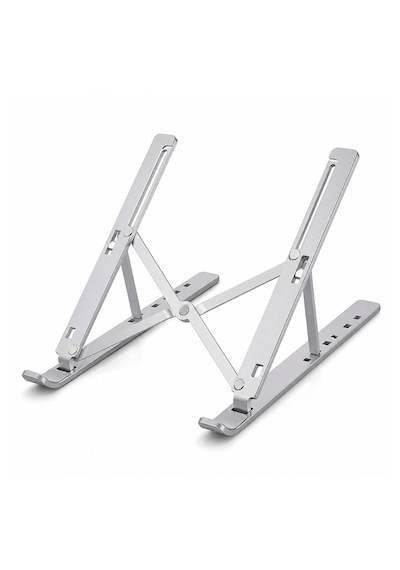 Katlanabilir Ayarlanabilir Alüminyum Alaşımlı Laptop Standı Taşıma Çantalı Gümüş