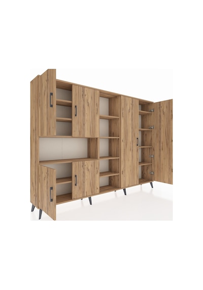 Arges Dolap 13 Raflı 6 Kapaklı 220x30x163 Çam-çam Çam-çam