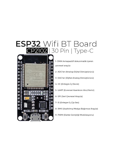 Esp32 Esp-32s Wifi Iot Geliştirme Kartı Temel Başlangıç Seti