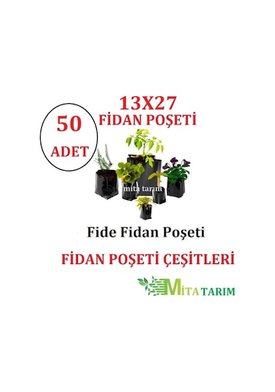 Fidan Poşeti,13X27, Fidan Torbası, 50 Adet, Fidan Poşeti Fiyatı