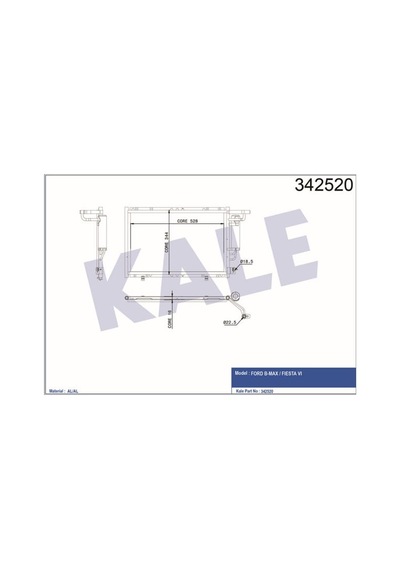 KALE OTO Radyatör 342520 Klima Radyatörü Fiesta VI 08- B-Max 12-