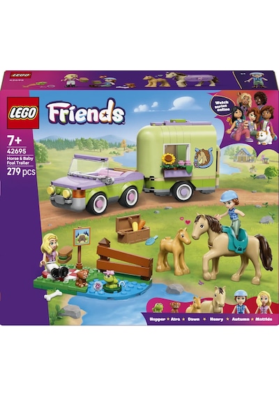 LEGO®  Friends At ve Tay Römorku Oyuncağı 42695-7 Yaş ve Üzeri Çocuklar için Minifigür İçeren Yaratıcı Oyuncak Yapım Seti(279Parça)