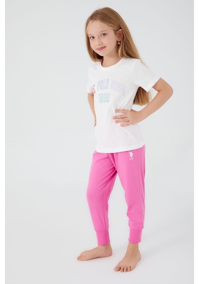 U.s. Polo Assn. Kız Çocuk Beyaz 2'li Takım Beyaz - Pembe