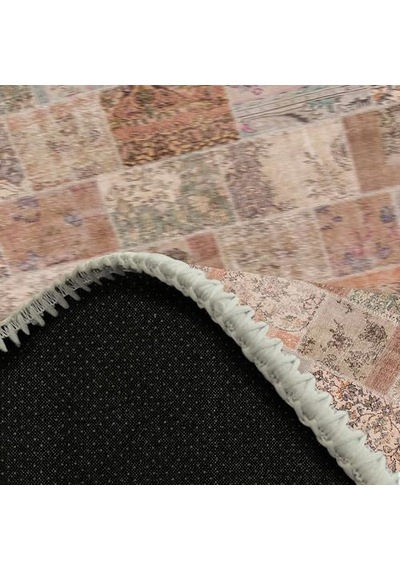 Senda Patchwork Desenli Şönil Pamuk Tabanlı Yıkanabilir Kaymaz Antibakteriyel Salon Halısı 80x200 Genel