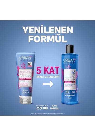 Urban Care Hyaluronic & Collagen Ekstra Dolgunlaştırıcı Saç Bakım Şampuanı, 350 Mililitre, Vegan