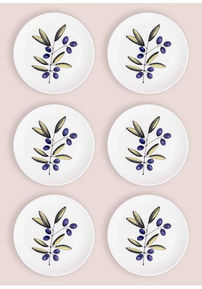 The Mia Olivos Servis Tabağı 6lı Set 26 Cm Ovs0003 Çok Renkli