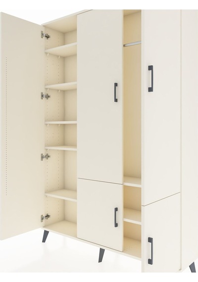 Arges Dolap 7 Raflı 5 Kapaklı Tek Askılı 132x30x195 Aytaşı-ay... Aytaşı