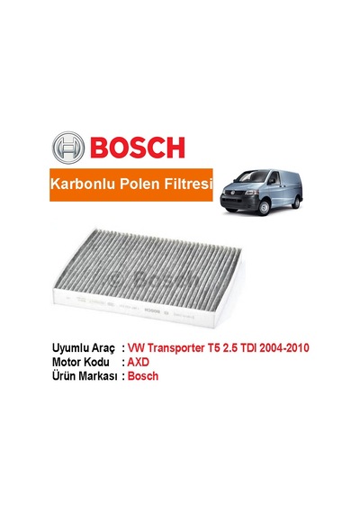 Vw Transporter T5 2.5 Tdı Karbonlu Polen Filtresi 2004-2010 Bosch