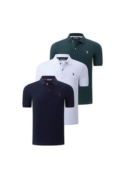 Üçlü Set T8561 Dewberry Erkek T-shırt-lacivert-beyaz-haki