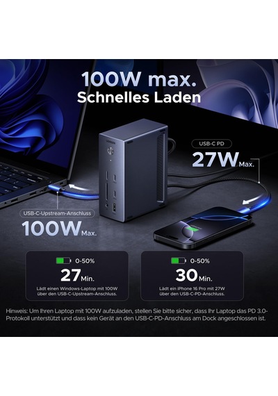Ugreen Revodok Pro 2dp Ve Hdmı Yalnızca Windows Dizüstü Bilgisayarlar İçin 8k Dp/4k Hdmı, 100w Şarj, 27w Usb C, 10gbps Usb Bağlantı Noktaları, Gigabit Lan, Sd/tf İle Üçlü Ekran Yuvası Ugreen Revodok Pro 2dp Ve Hdmı Yalnızca Windows Dizüstü Bilgisayarlar İçin 8k Dp/4k Hdmı, 100w Şarj, 27w Usb C, 10gbps Usb Bağlantı Noktaları, Gigabit Lan, Sd/tf İle Üçlü Ekran Yuvası