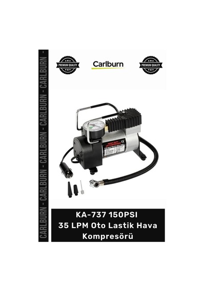 Özel Üretim 12v Güçlü Metal Gövde Taşınabilir Pompa Ka737 150psı 35 Lpm Oto Lastik Hava Kompresörü