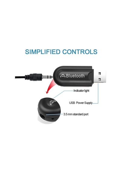 Lexroo Hjx-001 Araba Usb Bluetooth 5 Adaptörü Ses Müzik Alıcı 3.5mm Aux Araç Kiti Kablolu Hoparlörü
