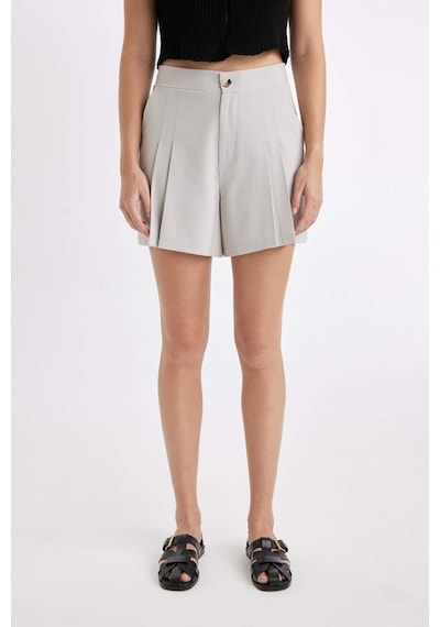 Defacto Regular Fit Yüksek Bel Pileli Şort D0963AX24SMGR470 Gri