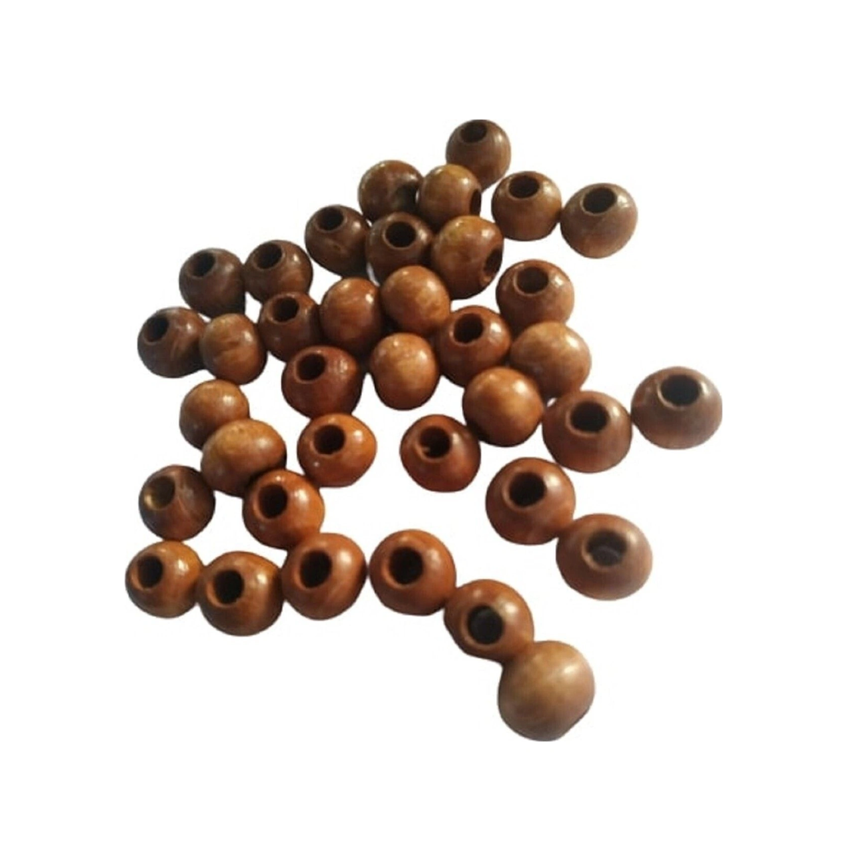 8 Mm Meşe Rengi Ahşap Boncuk - 50 Gram Ort. 200 Adet