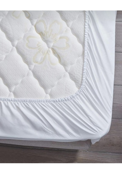 Çift Kişilik %100 Pamuklu Penye Lastikli Çarşaf Beyaz 160x200