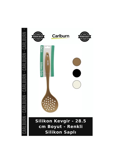 Özel Üretim Mutfak Süzgeç Pratik Ergonomik Silikon Kevgir - 28.5 Cm Boyut - Renkli Silikon Saplı Diğer