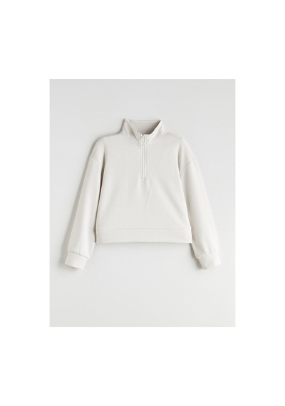 Lc Waikiki Alıta Cıty Farkıyla Lcw Kids Bej Dik Yaka Kız Çocuk Sweatshirt Bej - 931231248 Bej