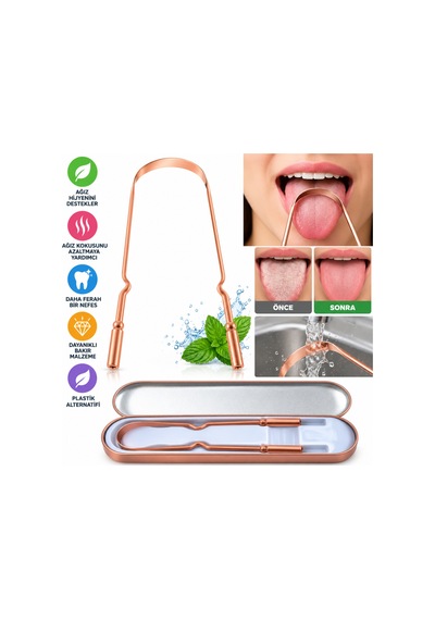 Bakır Oil Pulling Yağ Çekme Dil Plak Temizleme Aleti Dil Fırçası Sıyırıcı Dil Kaşığı Adet Fiyatıdır