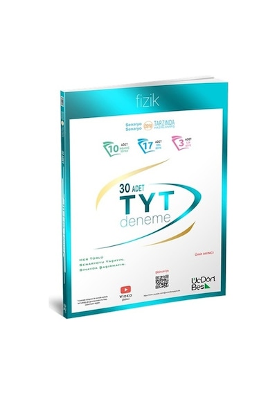 TYT Fizik 30 Deneme  -  Ümit Akıncı  -  Üç Dört Beş Yayınları