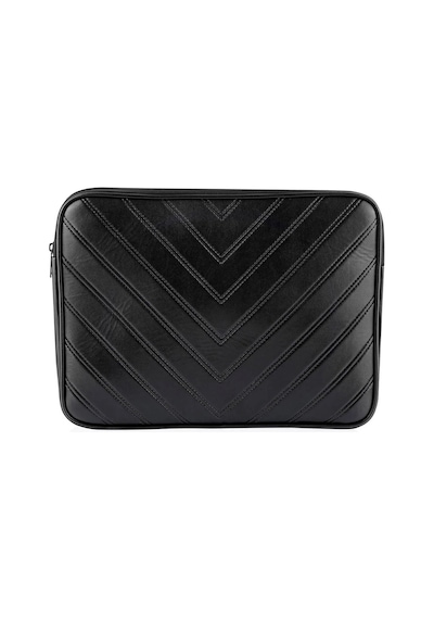 Notebook Laptop Apple Uyumlu MacBook Çantası Suni Deri 13"-13.6" İnç - 800-düz Siyah