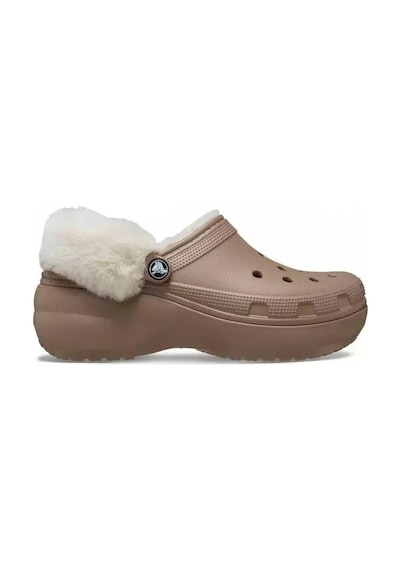 Crocs Classic Platform Fuzz Lined Clog Latte Terlik 212854 2q9 Kahverengi