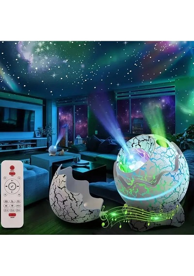 Dinozor Yumurtası Galaxy Projektör Gece Lambası Bluetooth Hoparlörlü