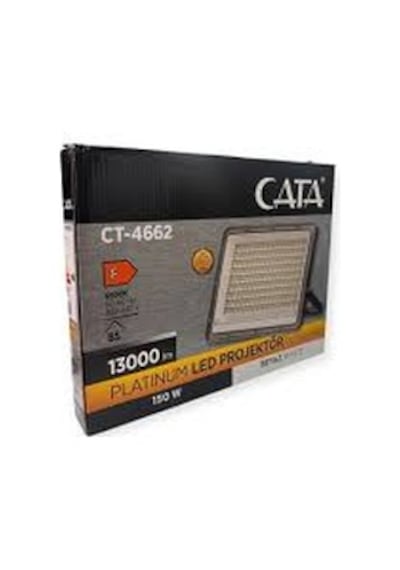 Cata 150w Slim Led Projektör Beyaz Işık Dış Mekan Su Geçirmez Projektör Ct-4662