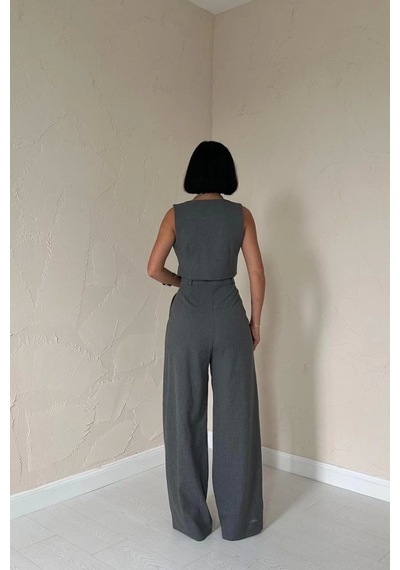 Defymoda Antrasit Klas Ceket Ve Yelek Ve Pantolon Takım Antrasit