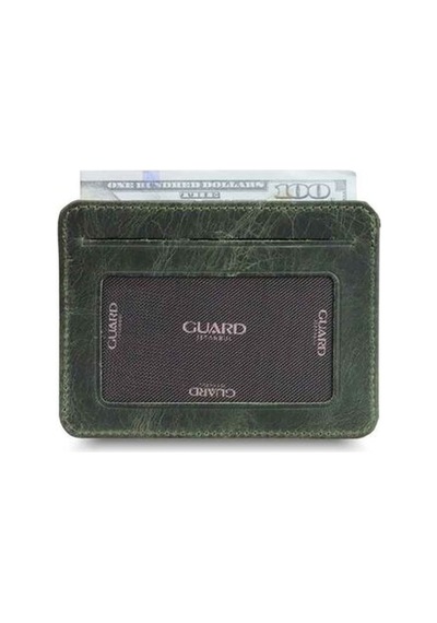 Guard Dikey Crazy Yeşil Hakiki Deri Kartlık Erkek / Kadın P5171 Yeşil