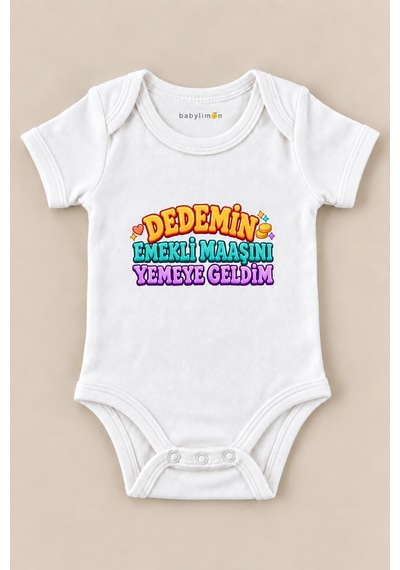 Babylimon Dedemin Emekli Maaşını Yemeye Geldim Beyaz Kısa Kollu Çıtçıtlı Bebek Zıbını Beyaz - 930083967 Beyaz Babylimon Dedemin Emekli Maaşını Yemeye Geldim Beyaz Kısa Kollu Çıtçıtlı Bebek Zıbını Beyaz - 930083967 Beyaz