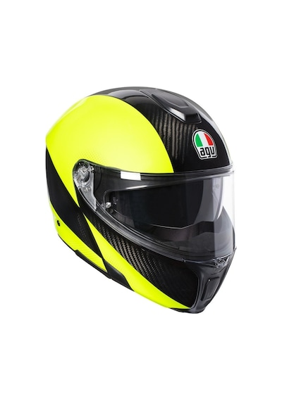 Agv Sport Carbon Yellow Modular Çene Açılır Kask Sarı - Siyah