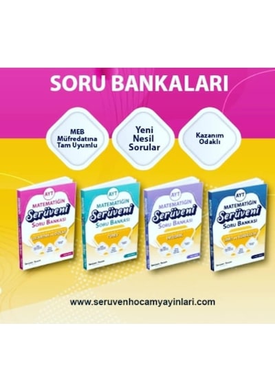 Ayt Matematik Soru Bankası Seti Tam 4 Kitap