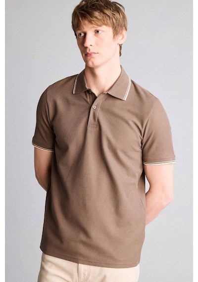 Defacto Regular Fıt Polo Yaka Waffle Kısa Kollu Polo Tişört D7932ax26spbn571 Kahve-bn571
