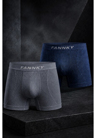 Fit Women Erkek Rahat Esnek Seamless 2 Li Boxer Krem