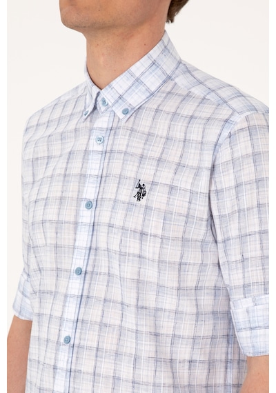 U.s. Polo Assn. Erkek Mavi Gömlek Desenli 50306348-vr036 Mavi