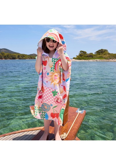 Dock And Bay Uv Korumalı Çocuk Pançosu M Good Vibes Club Çok Renkli