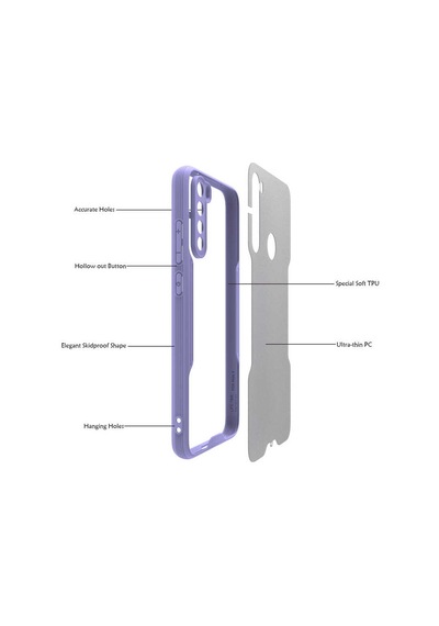 Redmi Note 8 Kılıf Parfe Kenarları Pastel Renk Silikon Kılıf Mor