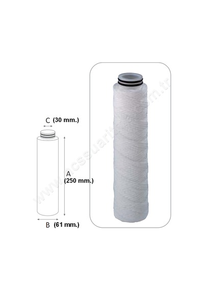 Atlas10 Inç 5 Mikron O Ring Contalı Iplik Filtre