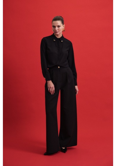 Sateen Lucy Gömlek - Siyah-136941 Siyah