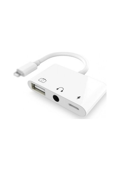 Oem 3In1 iPhone -Apple Uyumlu iPad  Lightning To Kulakılık ve Usb