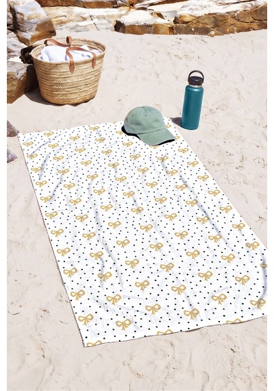 Fiyonk Temalı Puantiyeli Beyaz Plaj Havlusu - Minimalist Altın Siyah Hızlı Kuruyan Mikrofiber Havlu Kumlu Menekşe Fiyonk Temalı Puantiyeli Beyaz Plaj Havlusu - Minimalist Altın Siyah Hızlı Kuruyan Mikrofiber Havlu Kumlu Menekşe