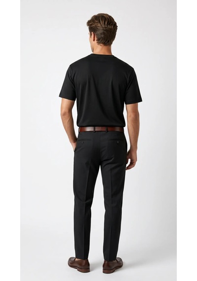 Lenasso Soft Touch Basic Erkek T-shirt Siyah